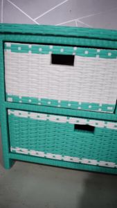 Rak Lemari Rotan Sintetis 4 Laci & Buffet Meja TV 43 inci Ruang Tamu Minimalis Modern Terbaru