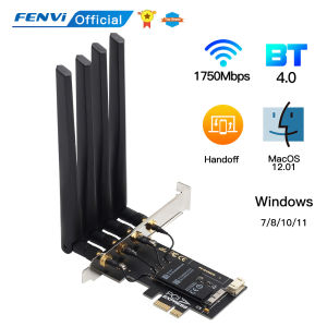 FENVI BCM94360CD Hackintosh PCIE Wireless Adapter 1750Mbps For Bluetooth 4.0 Dual Band 2.4G/5GHz For MacOS Airdrop Handoff Win10