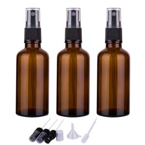 5pcs 5ml-100ml Amber Glass Perfume Bottle Spray Bottle Sprayer Atomize Bottle Travel Refillable Bottle Essential Oil Bottle