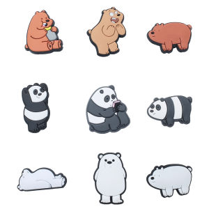 9/10Pcs Panda Polar Bear Shoes Charms Cartoon Clog Sandal Garden Shoe Decoration Accessorie Buckles Kids Party Gifts