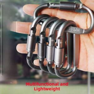 Large Aluminum Alloy D-Shaped Outdoor Climbing Hook Multi-Functional Quick Hanging Carabiner Backpack Keychain Safety Clip