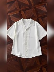 OUMULONG | Silk Ice Casual Mens Shirt Breathable Loose Top