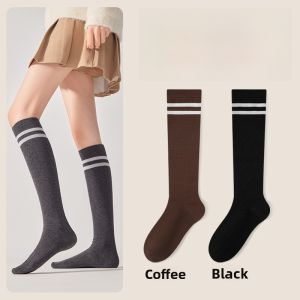 Miiow | Womens Mid-Calf Striped Pure Cotton Socks Warm Anti-Slip Long Tube Pressure Slimming Leg Socks Autumn Winter New Style MiiOW