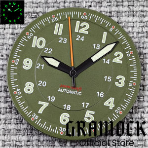 GRAMOCK Classics Sterile 29mm Pilot Green Watch Dial Part for NH35/36 ETA PT5000 Miyota Mingzhu DG ST2130 Movement Part Hand Set