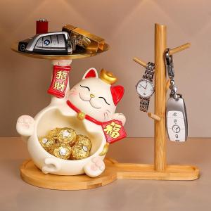 LIWAN | Lucky Cat Decorative Tray Key Storage