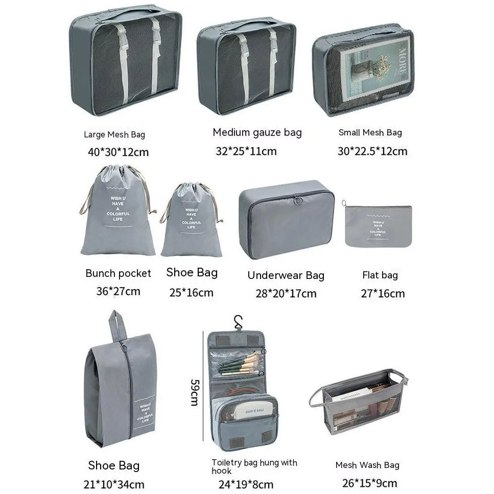 Set di 7/8/9/10 cubi organizer da viaggio, borse portatili per valigie, vestiti e scarpe
_voghion.com