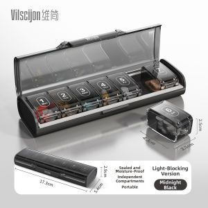 Vilscijon | Portable Weekly Medicine Organizer with Daily Reminder