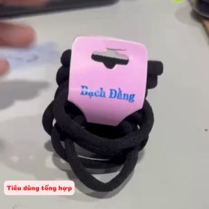 Combo 10 dây thun cột tóc màu đen co giãn tốt dành cho nữ dây buộc tóc đuôi ngựa trơn co dãn dễ phối đồ.