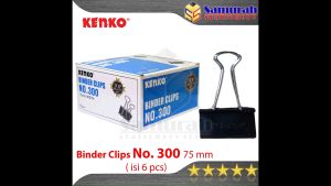 Binder Clips No. 300 Kenko / Clip Hitam Tebal / Klip Jepit Kertas Besar Lebar 75 mm isi 6 pcs