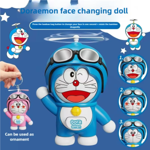 Futuristic Cat Robot Anime Peripheral Face Changing Doll Cute Backpack Pendant Car Ornament Trendy Toy Surprise Collect Gifts