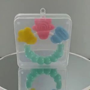 WDS Mainan gigitan bayi Mainan Rattle Genggam Bayi Gigitan Empeng Buah Plastik Dengan Teether Gelatin Gigitan bayi teether