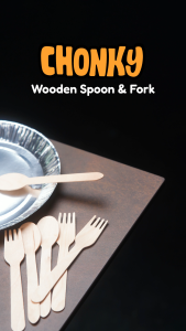 ♻️Bio♻️ CHONKY Wooden Cutleries Spoon Fork Knife 50pcs / pack