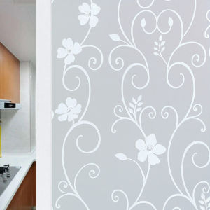 Self-Adhesive Glass Sticker Transparent Opaque Bathroom Balcony Privacy Window Flower Shading Fashion Tape Window Filming