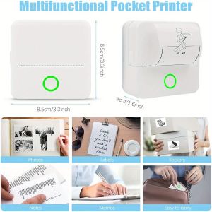 Mini Portable Wireless Thermal Printer Inkless Printing Compatible with IOS/Android for Photos Labels Notes Study Essential