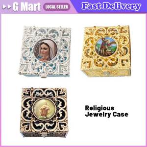 Necklace Metal Luxury Rosary Bead Box: A Christian Catholic Religious Jewelry Case Storage Box
