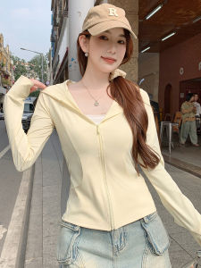 Womens Hooded UV Protection Clothing Summer New Style Slim Fit Ice Silk Open Cardigan Outerwear Anti Ultraviolet Radiation