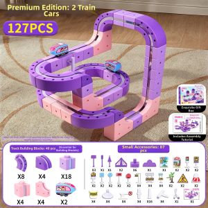 ALLofmini | Educational Magnetic Train Track Toy for Girls 3-6 Years