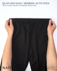 Quần Dài Thể Thao Nam SLIM Cotton Vải Thun Lạnh Cao Cấp Trơn Màu Đen Đẹp Jogger Nỉ Vải Gió Có Túi Dày Bó NATO