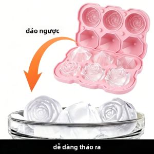 Khuôn Làm Đá Viên Silicon Hình Hoa Hồng Hình Vuông Cấp Thực Phẩm Thân Thiện Với Môi Trường Dùng Cho Pha Chế Đồ Uống Tại Quầy Bar