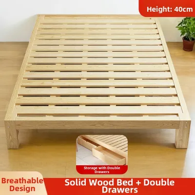FANKALONG | No Headboard Wooden Bed 1.2m
