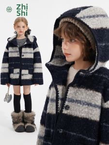 iplant | British Style Girls Wool Coat Autumn/Winter New 2025