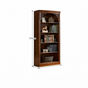 American Style Vintage Open Display Wooden Bookcase