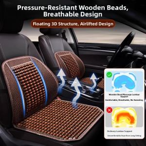 MONLEYTA | Summer Breathable Cool Lotus Seed Backrest Cushion Car Office Chair Adjustable Support Sweat Proof Universal Simple Style