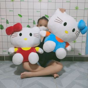 GẤU BÔNG KITTY CHO BÉ GÁI SIZE LỚN THÚ BÔNG MÈO KITTY 100% GÒN ẢNH THẬT