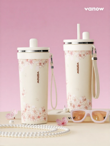 Vanow | New Car-friendly Large Capacity Straw Thermal Cup Ceramic