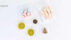 100 pcs Plastik OPP Kemasan Produk Makanan Cookies Kue Matte Polkadot Dengan Seal Perekat 10x15cm