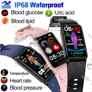 2024 TK71 Pro Smart Watch Blood Lipid Uric Acid Blood Glucose Monitoring Smartwatch Men Women Bracelet Body Temperature IP68 Waterproof Fitness Wrist Watches For Android And IOS