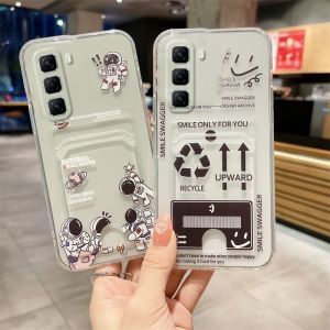 Phone Case Infinix Hot 60i 60 Pro + Plus Tecno Spark Go 2 POP 10 POVA 7 4G 5G Casing New Design Classic Arrow Astronauts Silicone Transparent Card Holder Soft Cover 2025