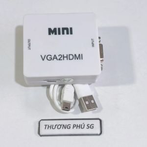 Hộp Box VGA ra HDMI (Có Audio) / Cáp nguồn USB