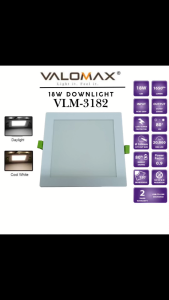 [Special Offer] VALOMAX VLM-3182 LED Downlight 18W 6" Square Recessed Light Lampu