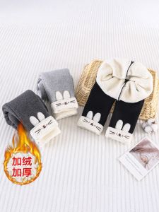 Thickened Fleece Lined Winter Trousers for Girls Baby Warm All-In-One Velvet Winter Outfit Long Pants Base Layer Pants