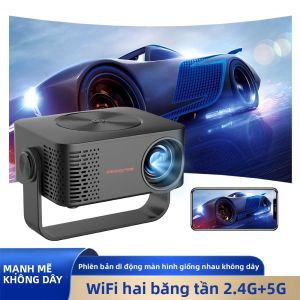 Máy Chiếu Mini Thông Minh HD 1080P Không Dây WIFI LED Máy Chiếu Di Động Xem Phim Tại Nhà Ngoài Trời Phát Video Từ Điện Thoại Di Động Có Điều Khiển Từ Xa