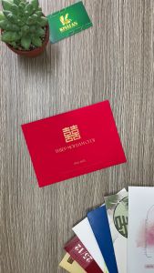 BTN101-316 - Thiệp cưới dạng ngang 17.6x12.6cm chất liệu giấy Đỏ Nhung 240gsm