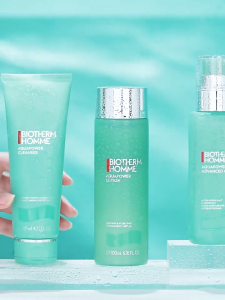 Biotherm Men Hydro-Dynamic Set: Facial Cleanser 125ml + Toner 200ml + Lotion 100ml Moisturizing & Oil-Control Gift for Boyfriend & Husband Comes with Brand Storage Bag