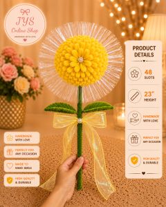 🌸 48 Slots Empty Money Bouquet | Handmade Fuzzy Wire Flower Money Bouquet | 23" Money Flower Bouquet | Gift for Any Occasion