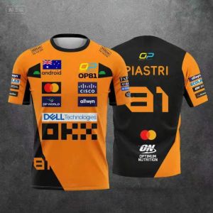 Lando Norris NO.4 2026 new racing style short sleeved T-shirt extreme sports racing suit breathable short sleeved sportswear