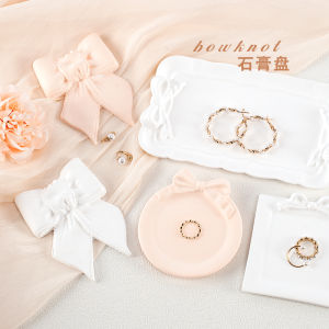 Plaster Plate Photography Decoration & Bowknot Storage Tray: Versatile Home Decor Accessory