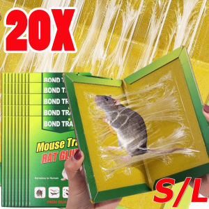 20 ชิ้น แผ่นกาวดักหนู / จับหนูในร่มและกลางแจ้ง / แผ่นกาวดักหนูแบบมีงูสำหรับในร่มและกลางแจ้ง / กับดักหนูขนาดใหญ่