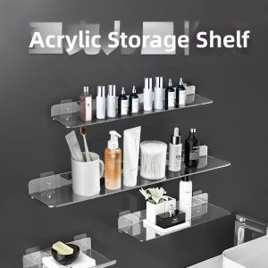 Transparent No-drilling Bathroom Shelf