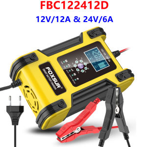 Smart Car Battery Charger 12V 24V LCD Display Motorcycle 7 Stage Automatic Charger AGM Deep Cycle GEL Wet Dry Lead-Acid Charger