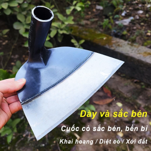 Tool-Hive Cuốc làm vườn lưỡi thép rộng 26 cm thép mangan nhập khẩu siêu sắc