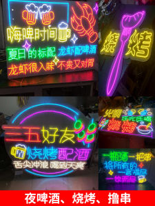 Waterproof LED Neon Light Acrylic Advertising Board Transparent Signboard Illuminated Letters Handheld Board Customizable