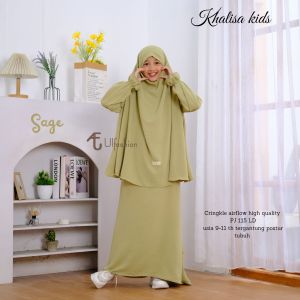 Gamis Anak Perempuan Tanggung Gamis Syari Set French Khimar Khalisa Bahan cringkle airflow high quality by ulfashion