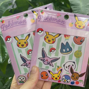 Bandai | Genuine 10PCS Genuine Pokemon Stickers Pikachu Psyduck Trend Laptop Phone Car Graffiti Sticker Decals Girls Toys Gifts