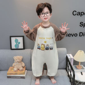Childrens One-Piece Pajamas Winter Polar Fleece Thickened Heattech Prevent Catching Cold Baby Sleeping Bag Boy Baby Animal Romper
