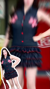 TW21747 มินิเดรสยีนส์ กระโปรงชั้น แต่งดอกไม้อก 3D ..